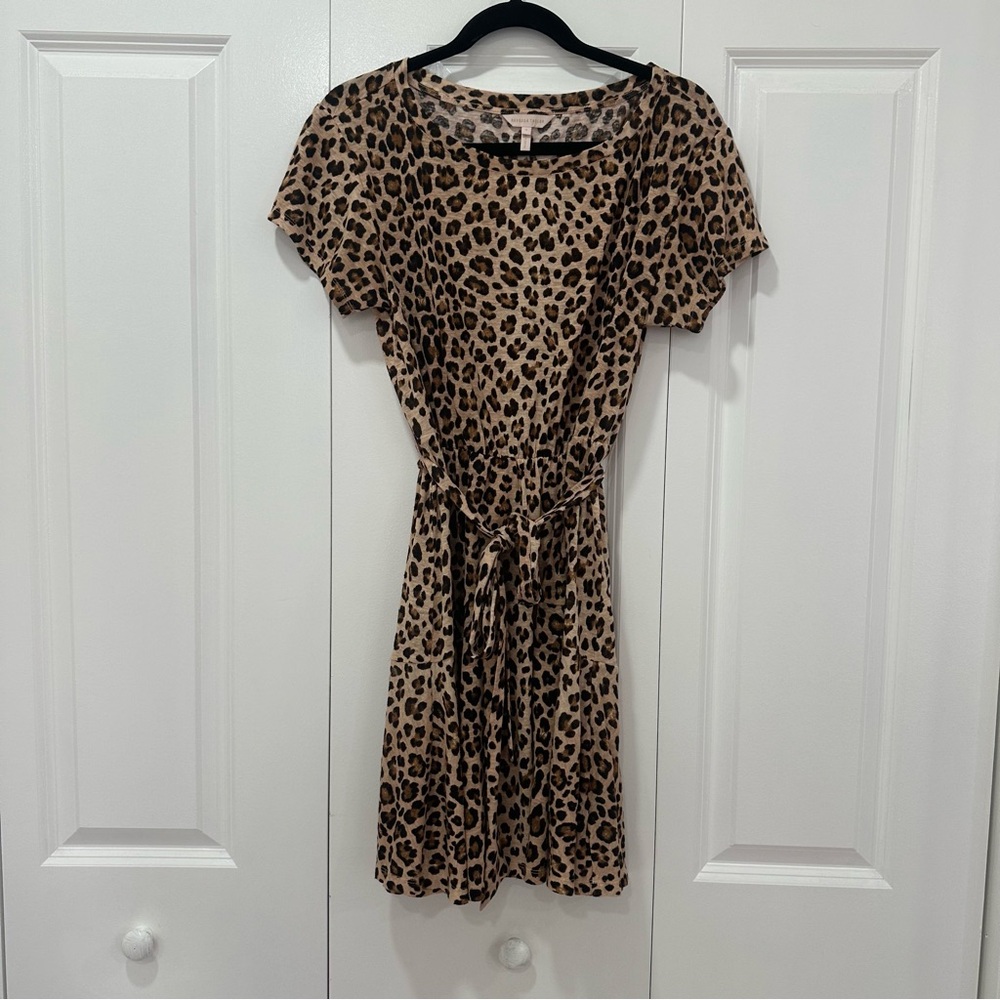 Rebecca Taylor 100% Linen Leopard Dress